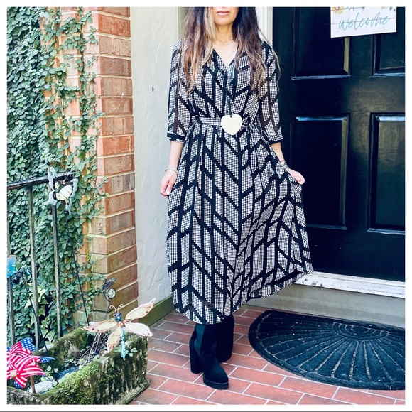 #24 Paris Beautiful geometry print chic dress - Picture 3 of 6